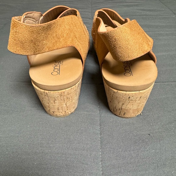Corkys Tobacco Faux Suede Wedges - Picture 5 of 8